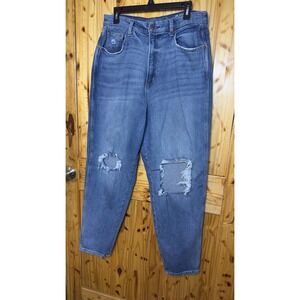 Arizona Jean Co. Highest Rise Baggy Mom Jeans Size 15 Ripped Distressed Denim